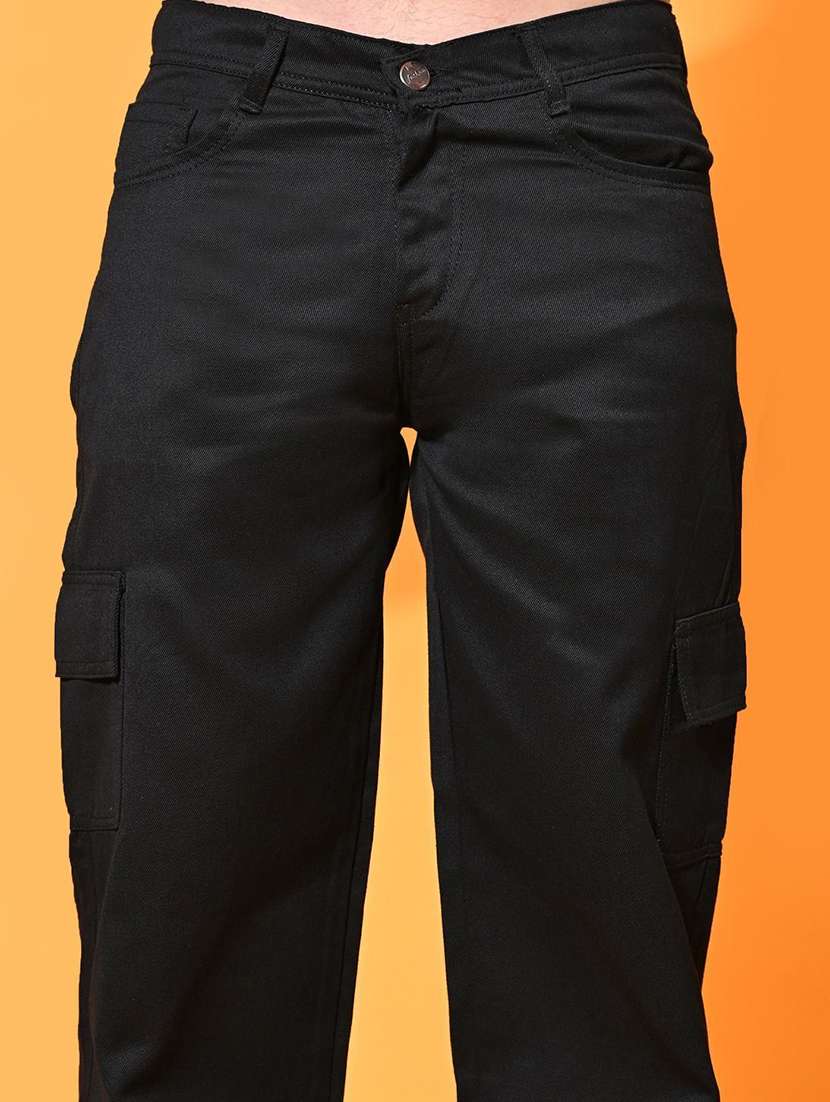 men solid mid rise cargo jeans - 22576081 -  Standard Image - 4