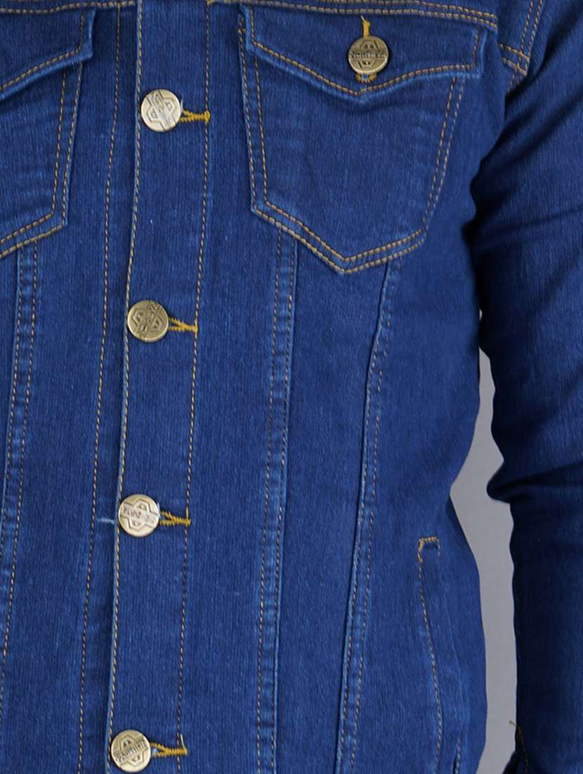 men solid long sleeves denim jacket - 22576100 -  Standard Image - 1