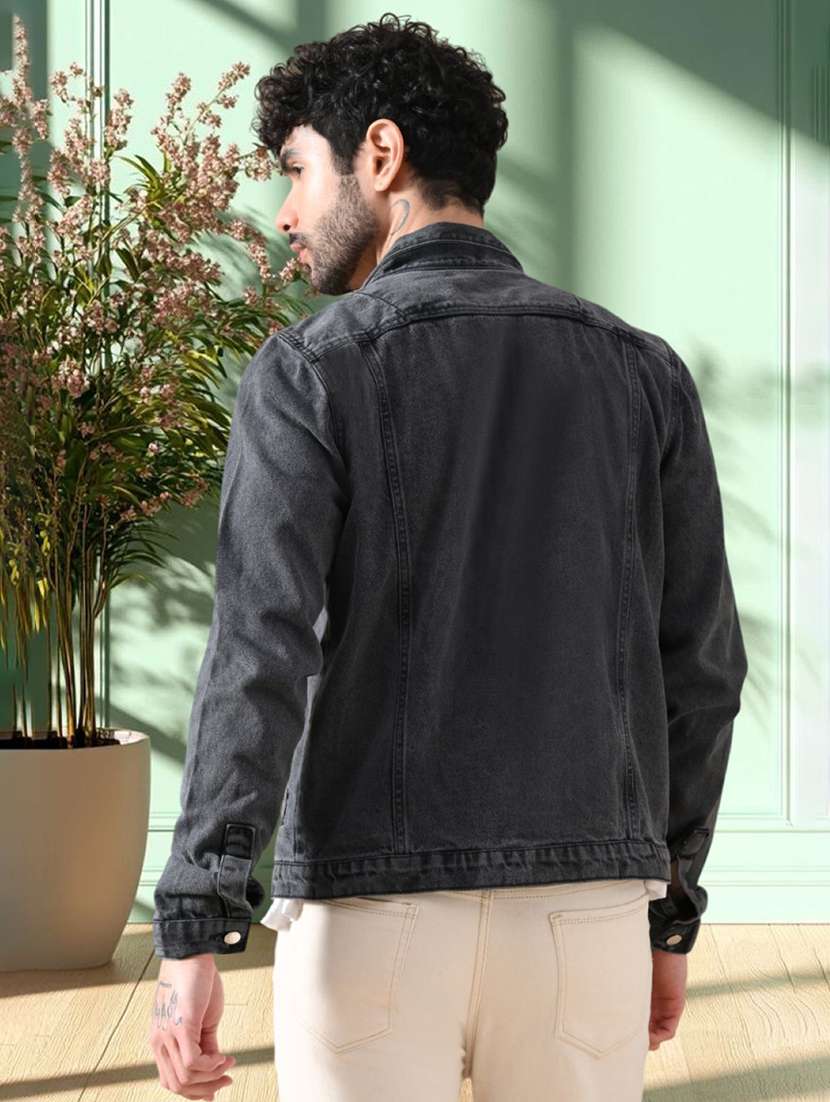 men washed long sleeves regular fit denim jacket - 22576104 -  Standard Image - 1