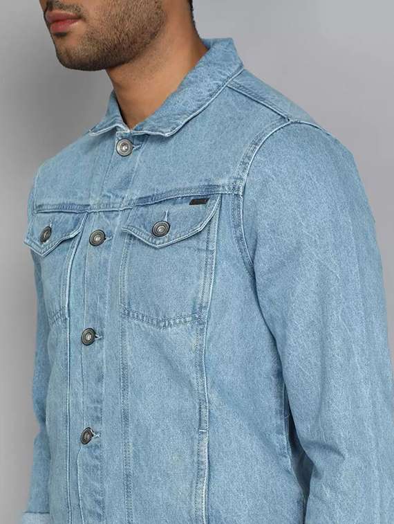 Men Washed Long Sleeves Denim Jacket - 22576112 -  Standard Image - 1