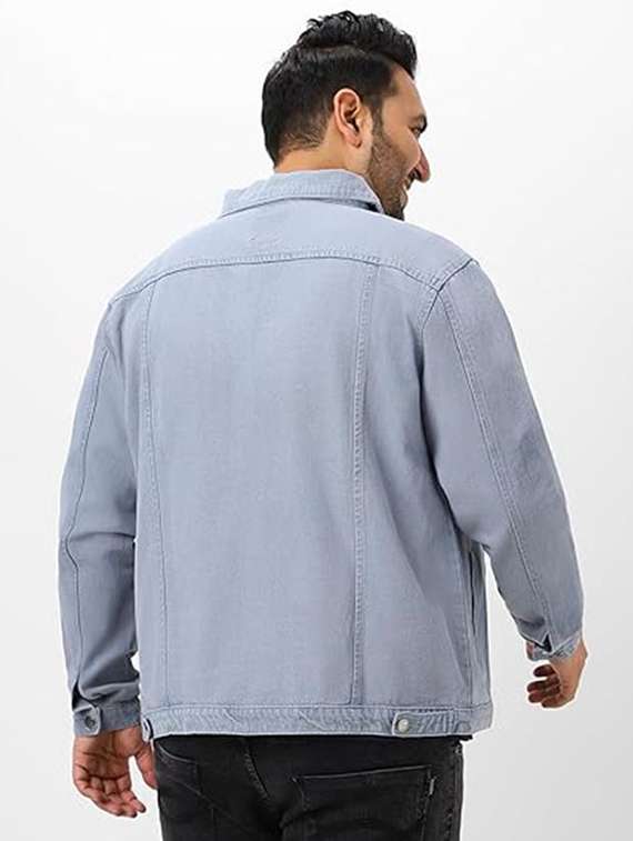 Men Solid Long Sleeves Regular Fit Denim Jacket - 22576119 -  Standard Image - 1