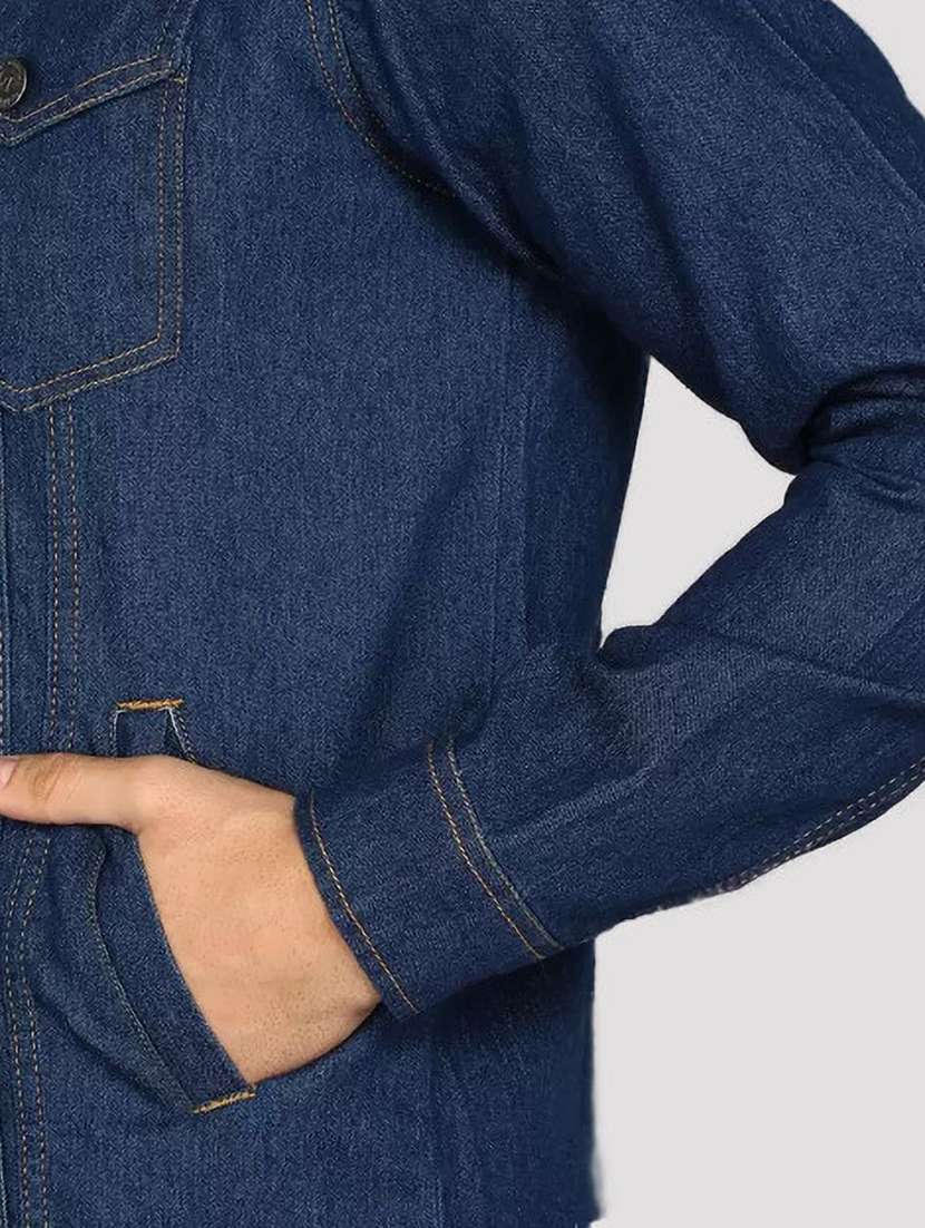 men solid long sleeves denim jacket - 22576163 -  Standard Image - 1