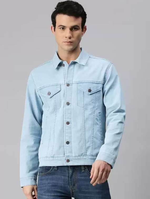 Men Washed Long Sleeves Denim Jacket - 22576167 -  Standard Image - 1