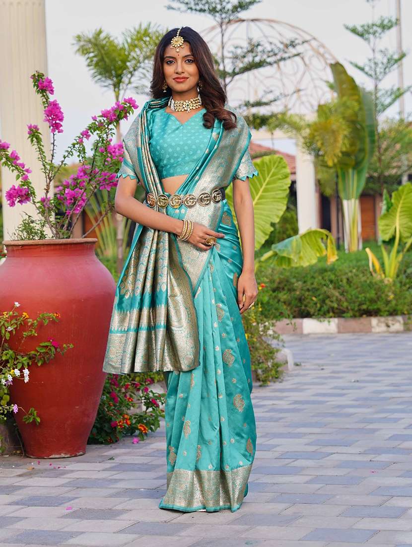women self design banarasi saree with blouse - 22576741 -  Standard Image - 4