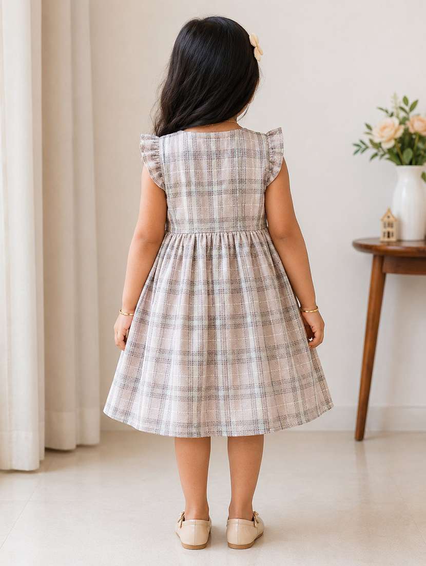 girls self design round neck frock - 22576812 -  Standard Image - 1