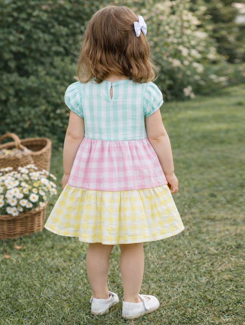 girls printed round neck tiered frock - 22576819 -  Standard Image - 1