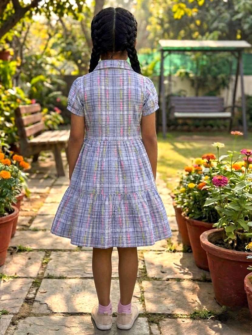 girls printed collared tiered frock - 22576821 -  Standard Image - 1