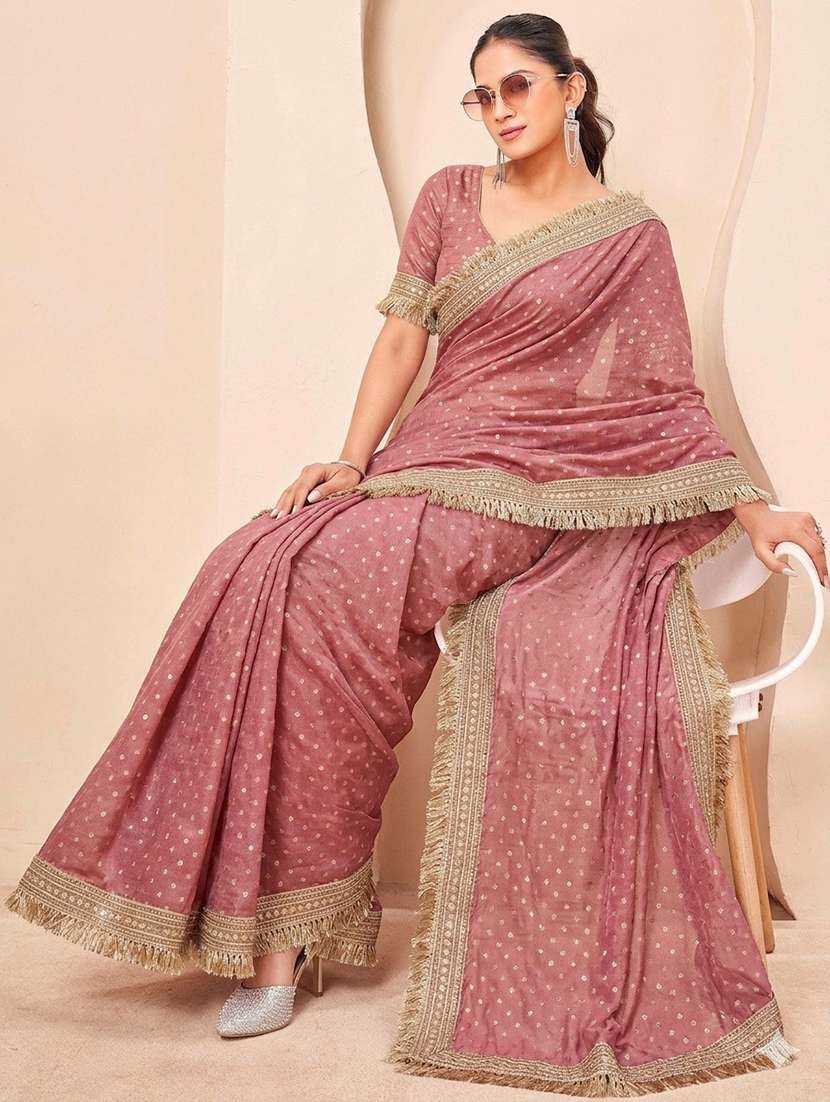 women self design bordered saree with blouse - 22576855 -  Standard Image - 1