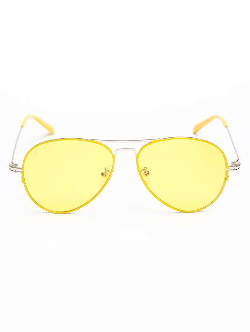 ted smith unisex aviator silver-yellow-yellow metal sunglasses with polarised lens - 22576920 -  Standard Image - 1