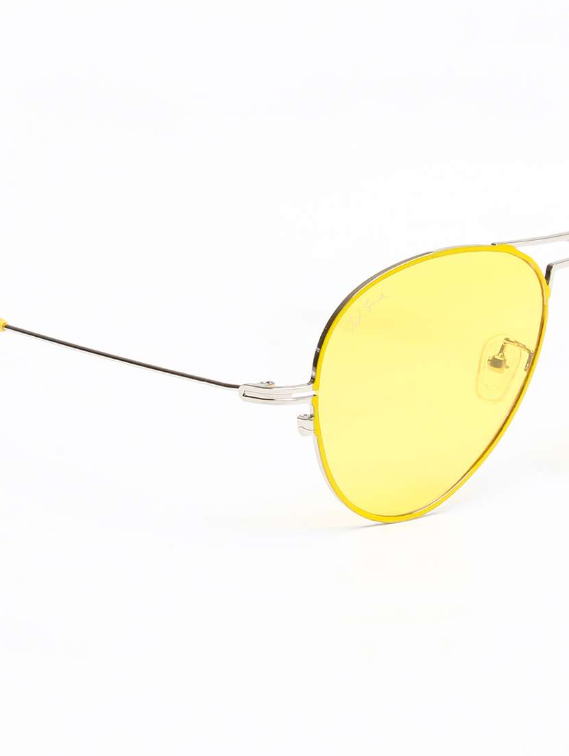 ted smith unisex aviator silver-yellow-yellow metal sunglasses with polarised lens - 22576920 -  Standard Image - 4