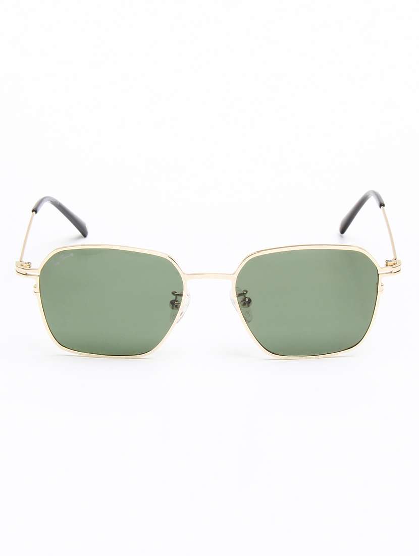ted smith unisex wayfarer gold-green metal sunglasses with polarised lens - 22576926 -  Standard Image - 1