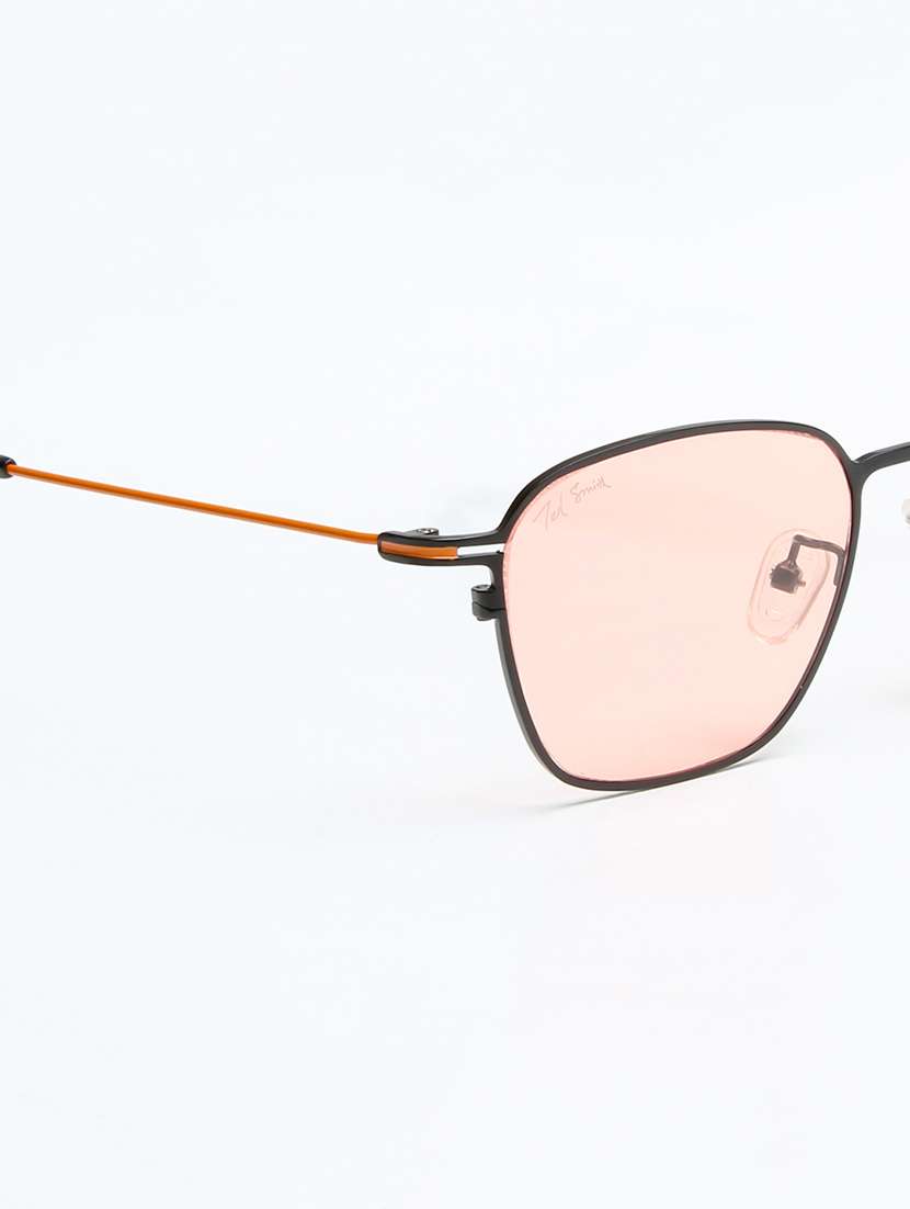 ted smith unisex wayfarer black-orange metal sunglasses with polarised lens - 22576927 -  Standard Image - 4