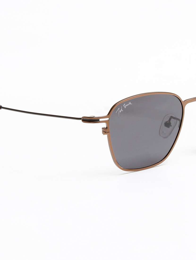 ted smith unisex wayfarer copper-black metal sunglasses with polarised lens - 22576929 -  Standard Image - 4