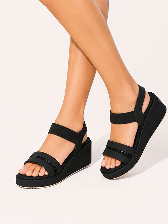 Women Solid Ankle Strap Wedges - 22576956 -  Standard Image - 4