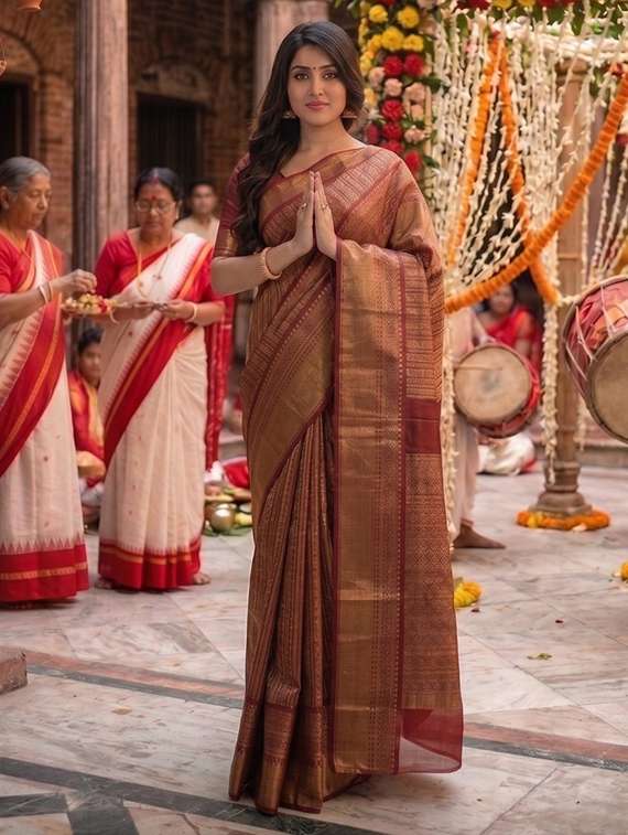 women self design banarasi saree