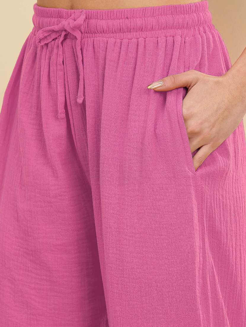 women solid mid rise pajama - 22576979 -  Standard Image - 1