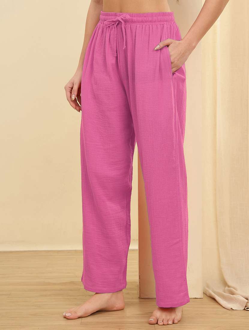 women solid mid rise pajama - 22576979 -  Standard Image - 4