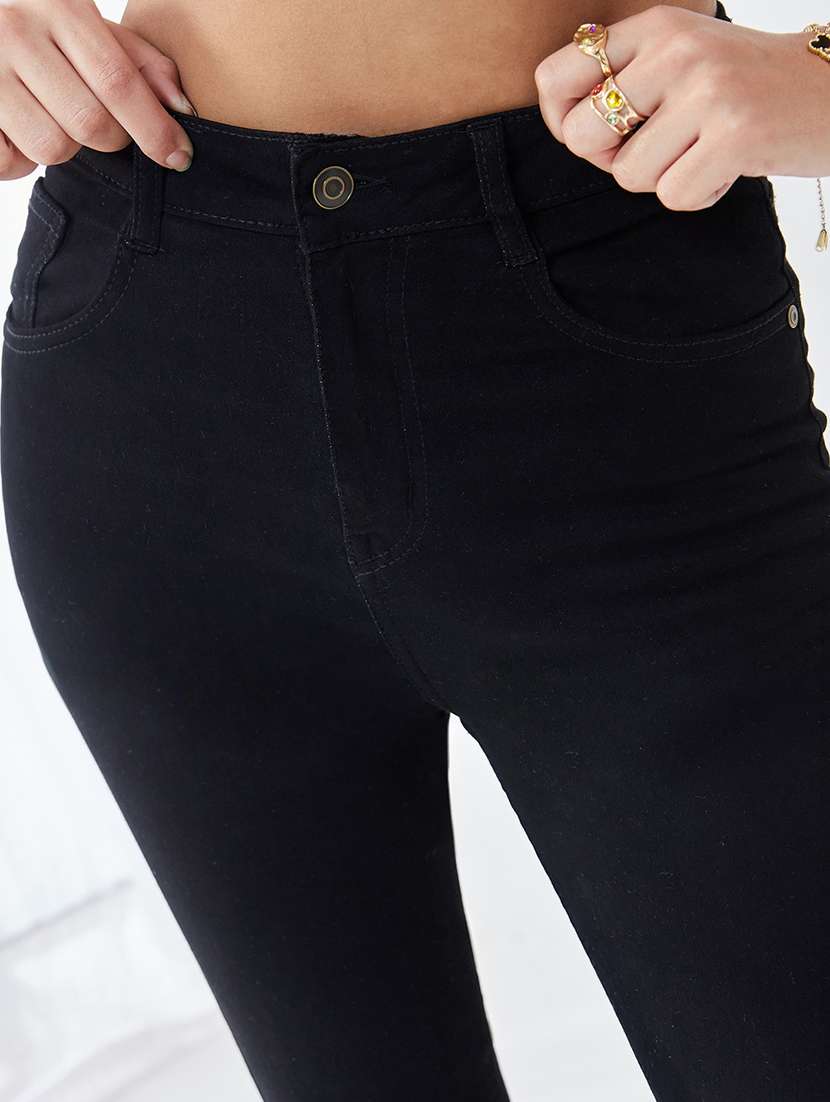 women solid high rise skinny jeans - 22576991 -  Standard Image - 1