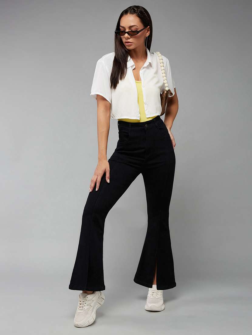 Women Solid High Rise Bootcut Jeans - 22577002 -  Standard Image - 4