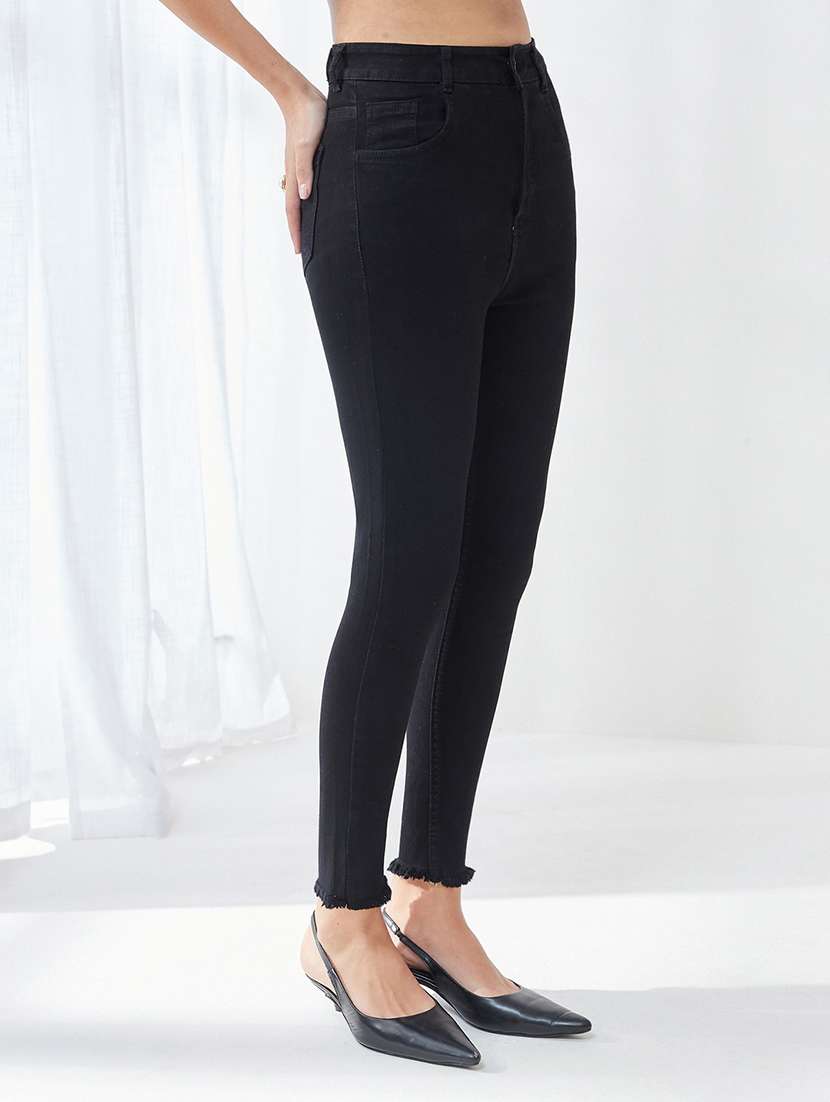 women solid high rise skinny jeans - 22577044 -  Standard Image - 1