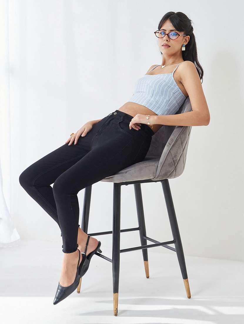 women solid high rise skinny jeans - 22577044 -  Standard Image - 4
