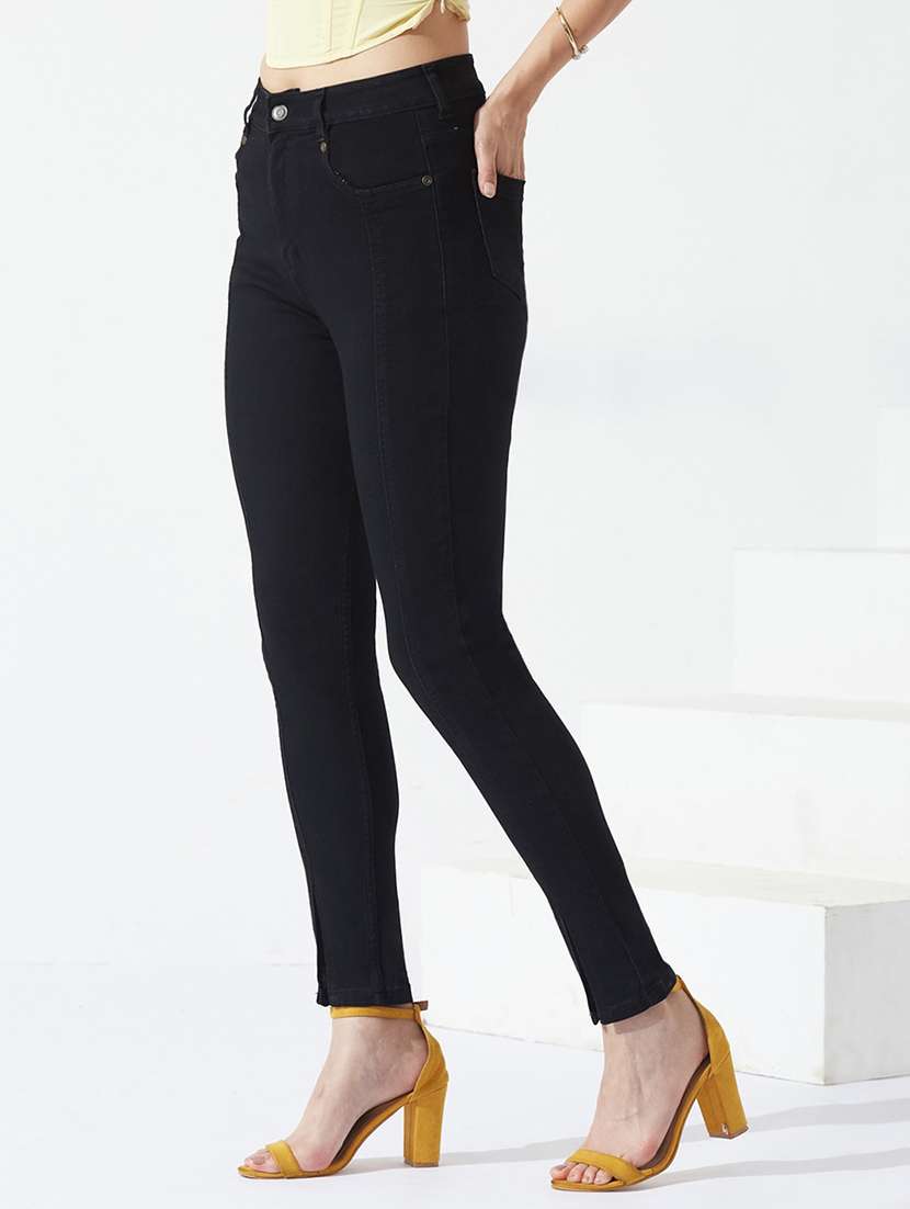women solid high rise skinny jeans - 22577056 -  Standard Image - 1