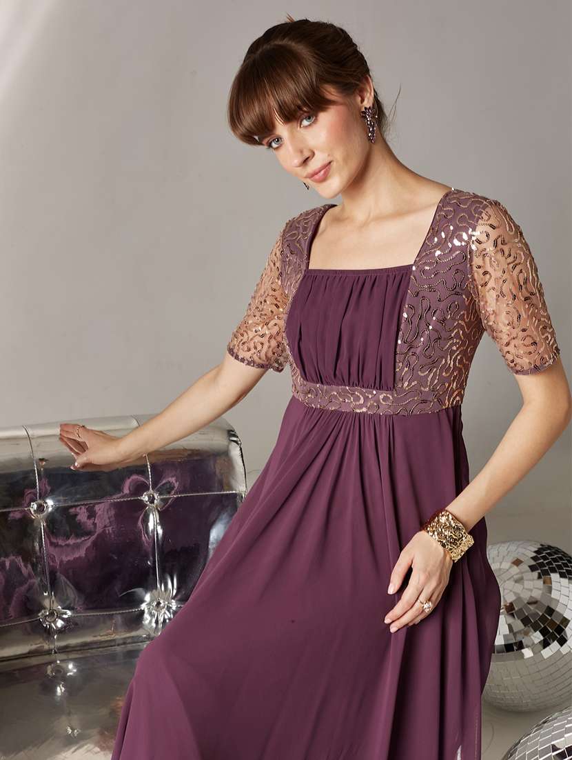 women embroidered short sleeves fit and flare dress - 22577127 -  Standard Image - 1