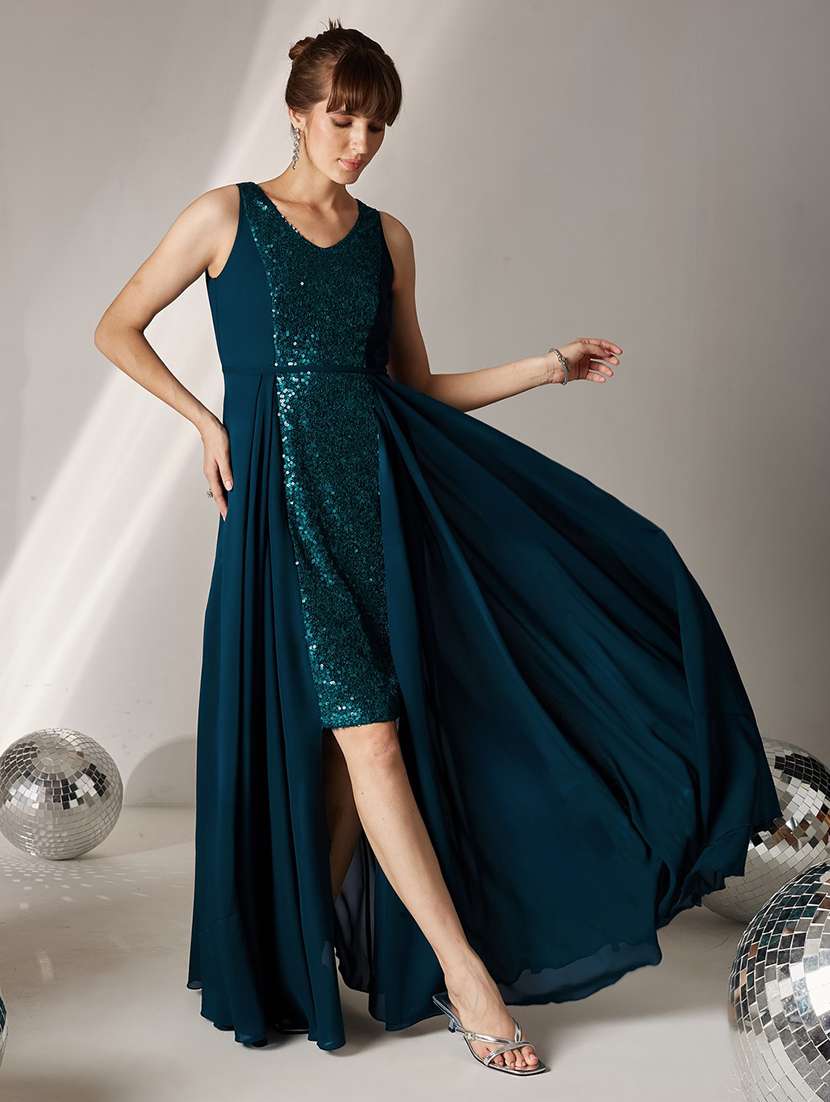 women sequined sleeveless fit and flare dress - 22577129 -  Standard Image - 4