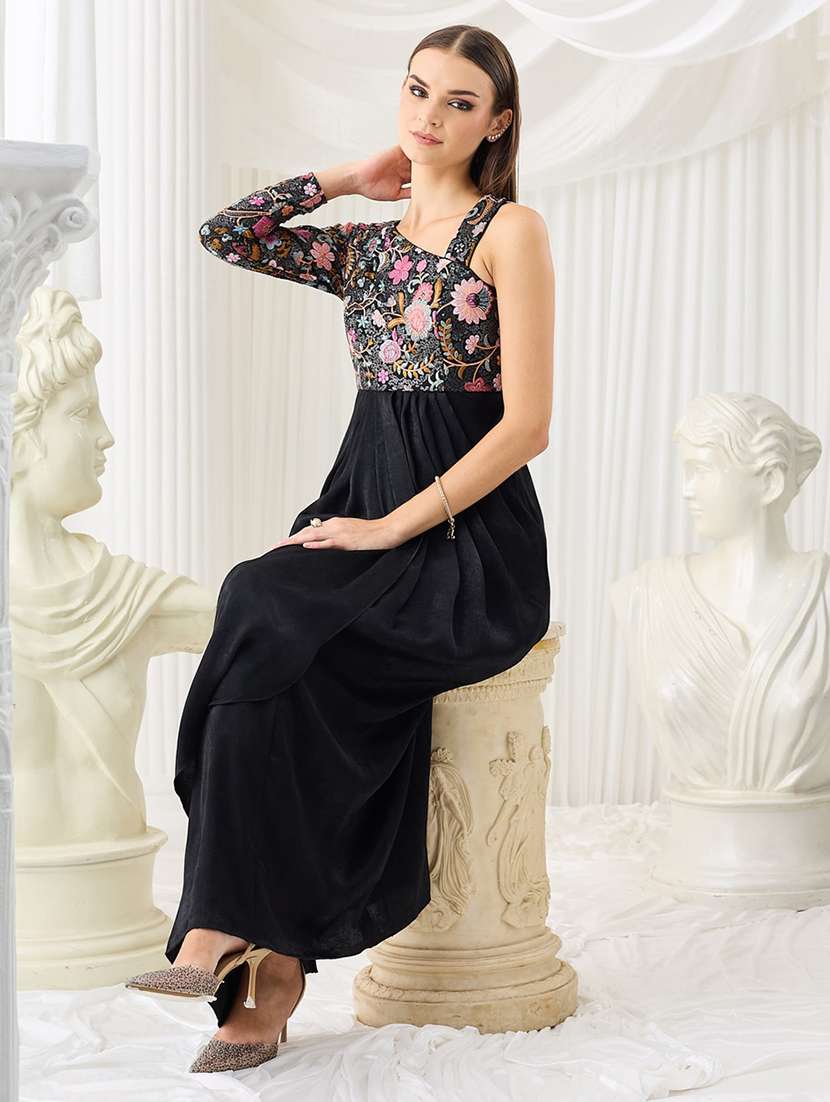Women Embroidered Asymmetric Neck Sheath Dress - 22577133 -  Standard Image - 4