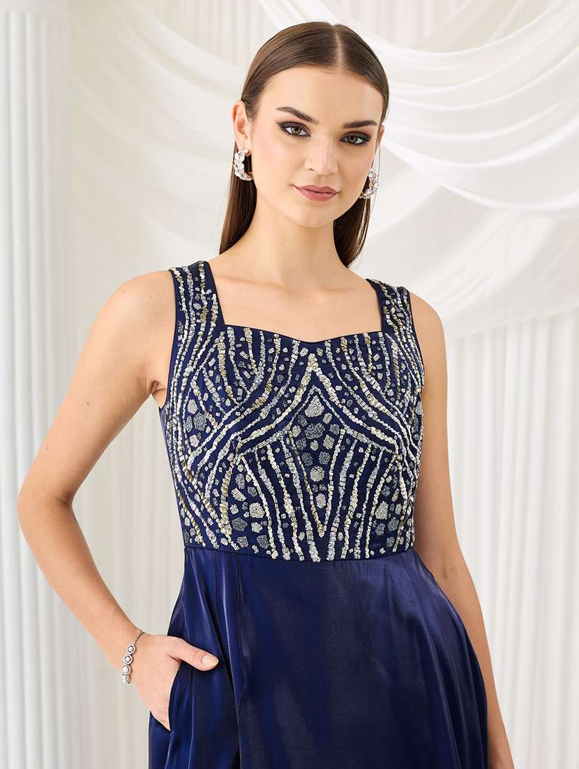 women embellished sleeveless layered gown - 22577148 -  Standard Image - 1