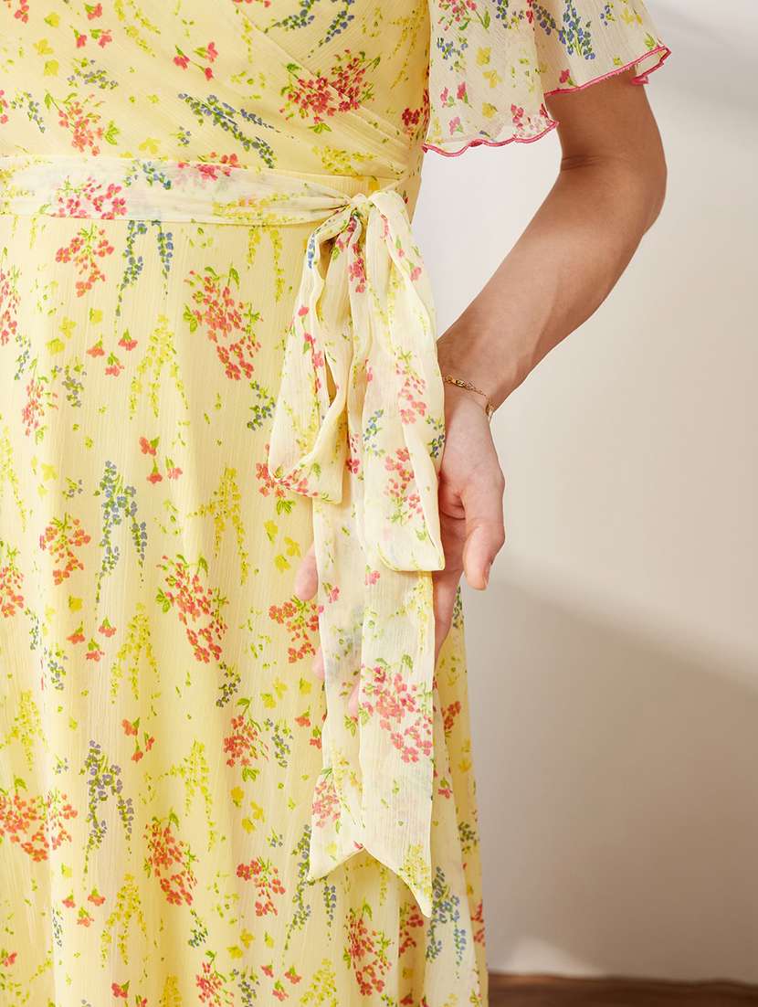 women printed flared sleeves tiered dress - 22577196 -  Standard Image - 4