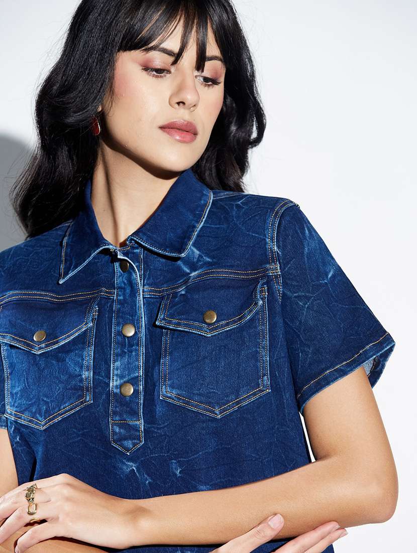Women Solid Short Sleeves Tiered Dress - 22577202 -  Standard Image - 1