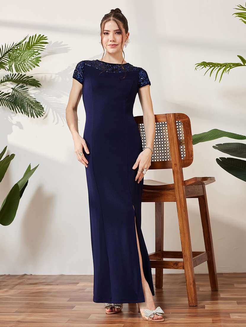 women sequined short sleeves sheath dress