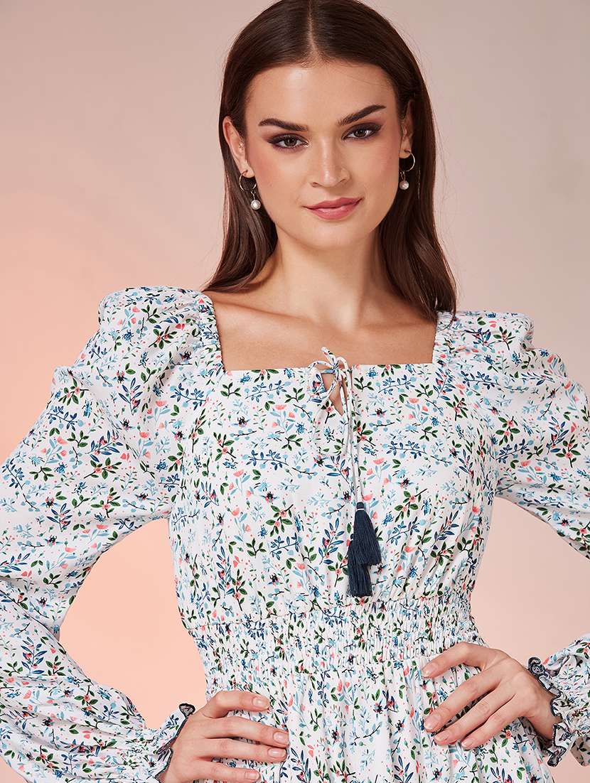 Women Printed Long Sleeves Tiered Dress - 22577251 -  Standard Image - 1