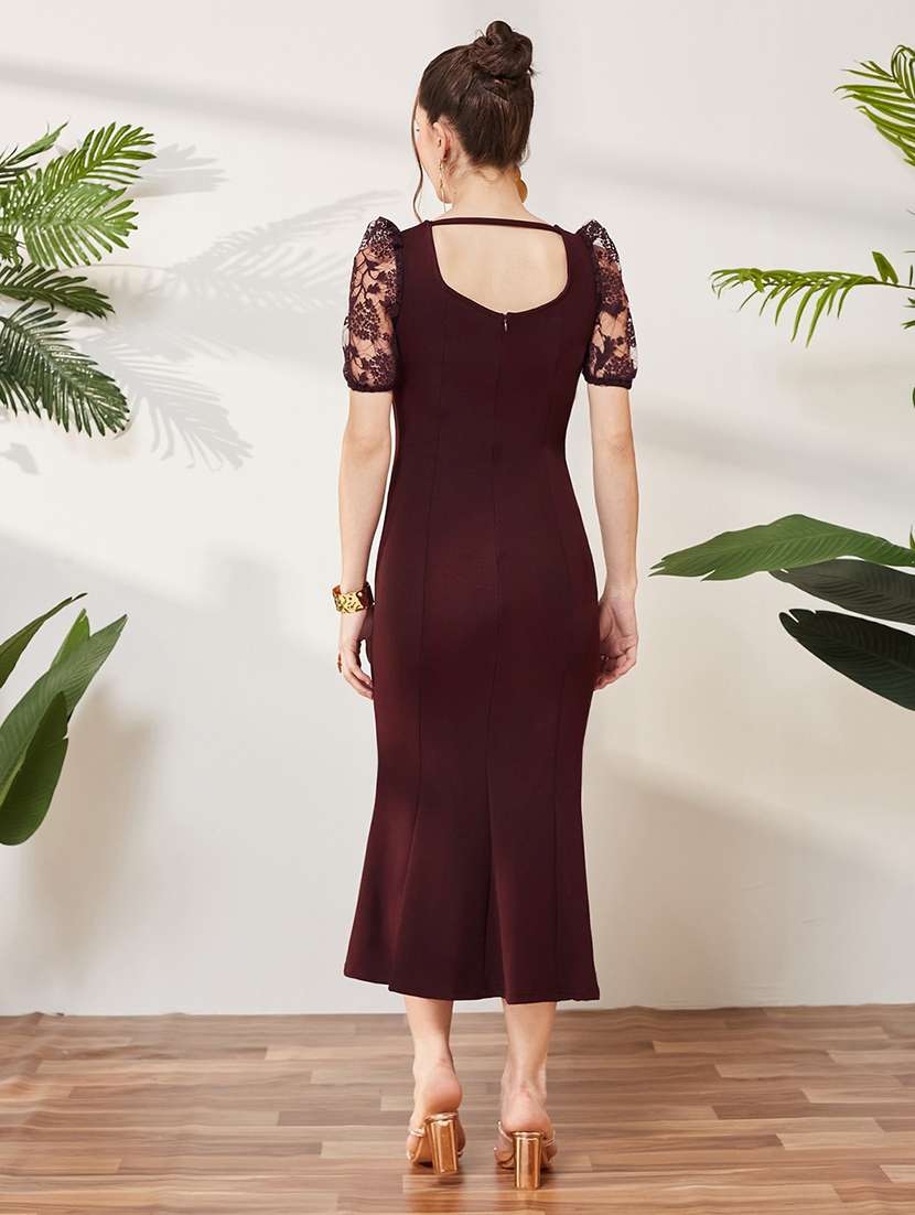 women self design short sleeves sheath dress - 22577252 -  Standard Image - 4