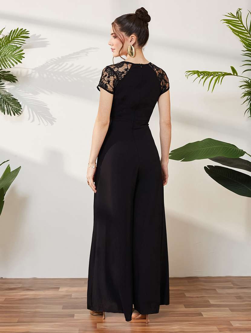 women self design short sleeves full leg jumpsuit - 22577290 -  Standard Image - 4