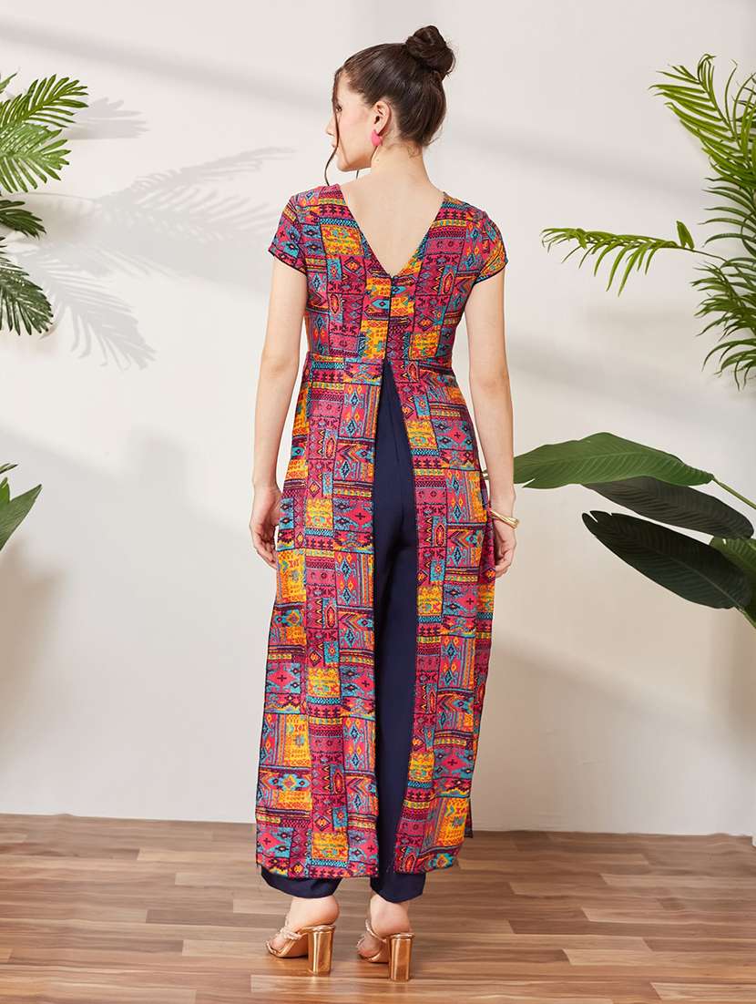 Women Printed Short Sleeves Full Leg Jumpsuit - 22577309 -  Standard Image - 4