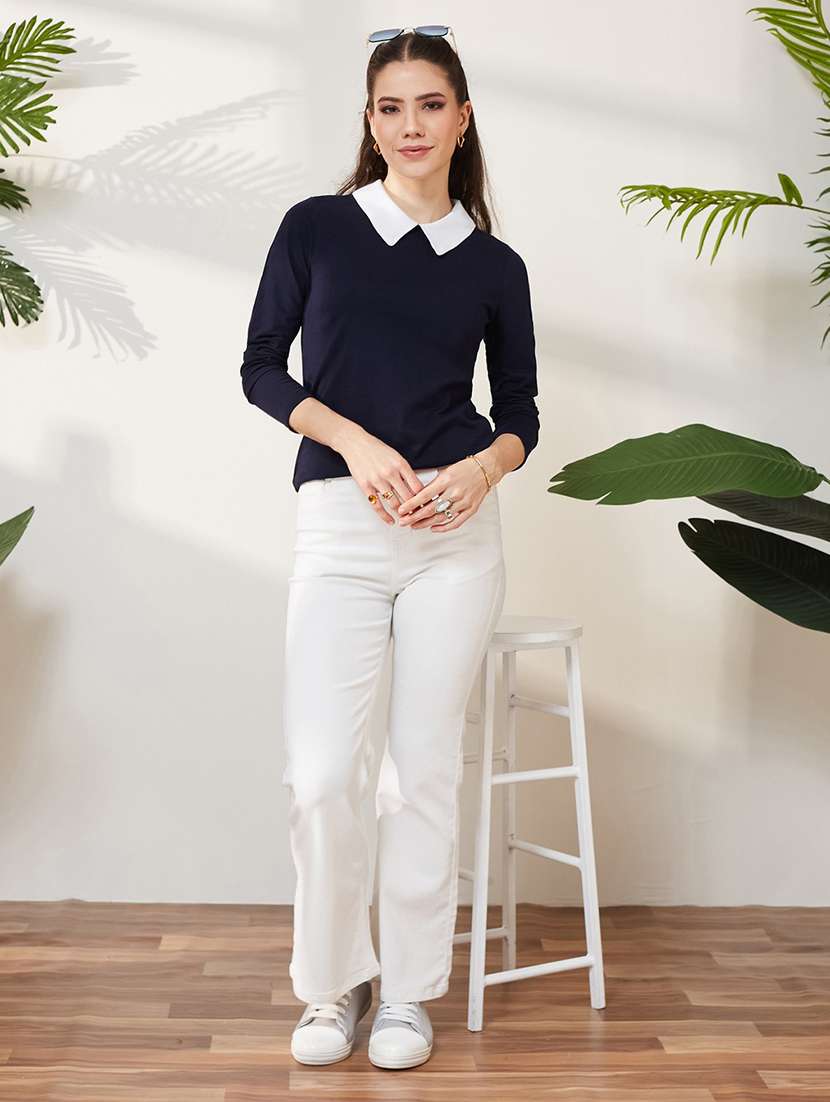 Women Solid Long Sleeves Regular Top - 22577318 -  Standard Image - 4