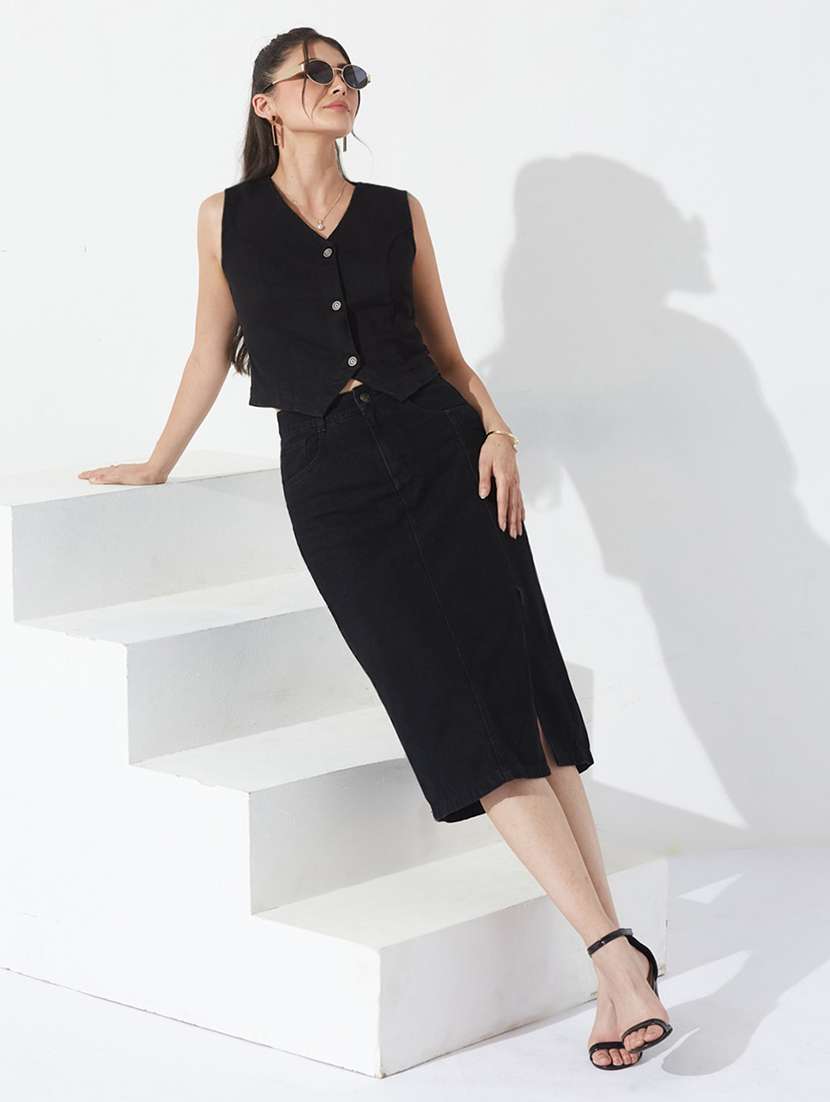 women solid sleeveless vest top - 22577322 -  Standard Image - 4