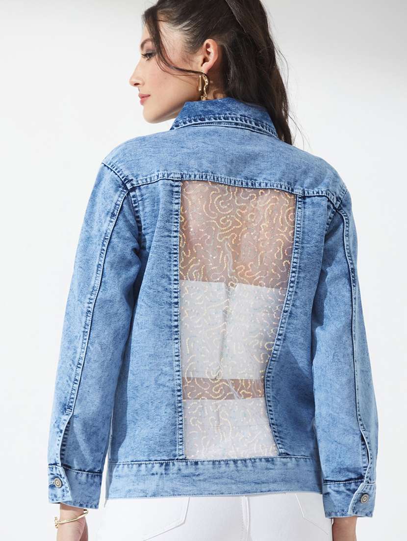 women embellished long sleeves denim jacket - 22577325 -  Standard Image - 1