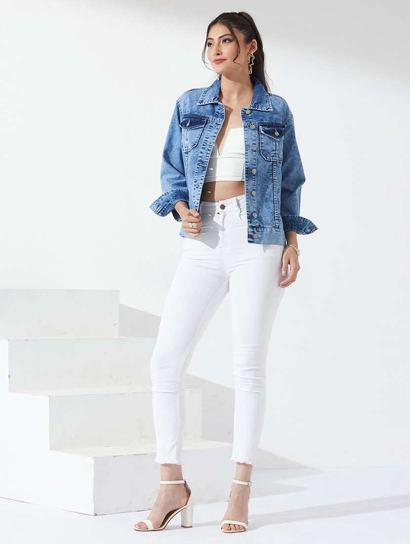 women embellished long sleeves denim jacket - 22577325 -  Standard Image - 4