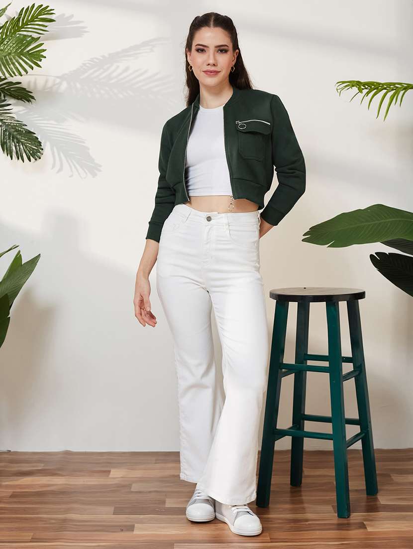 women solid long sleeves regular jacket - 22577328 -  Standard Image - 4