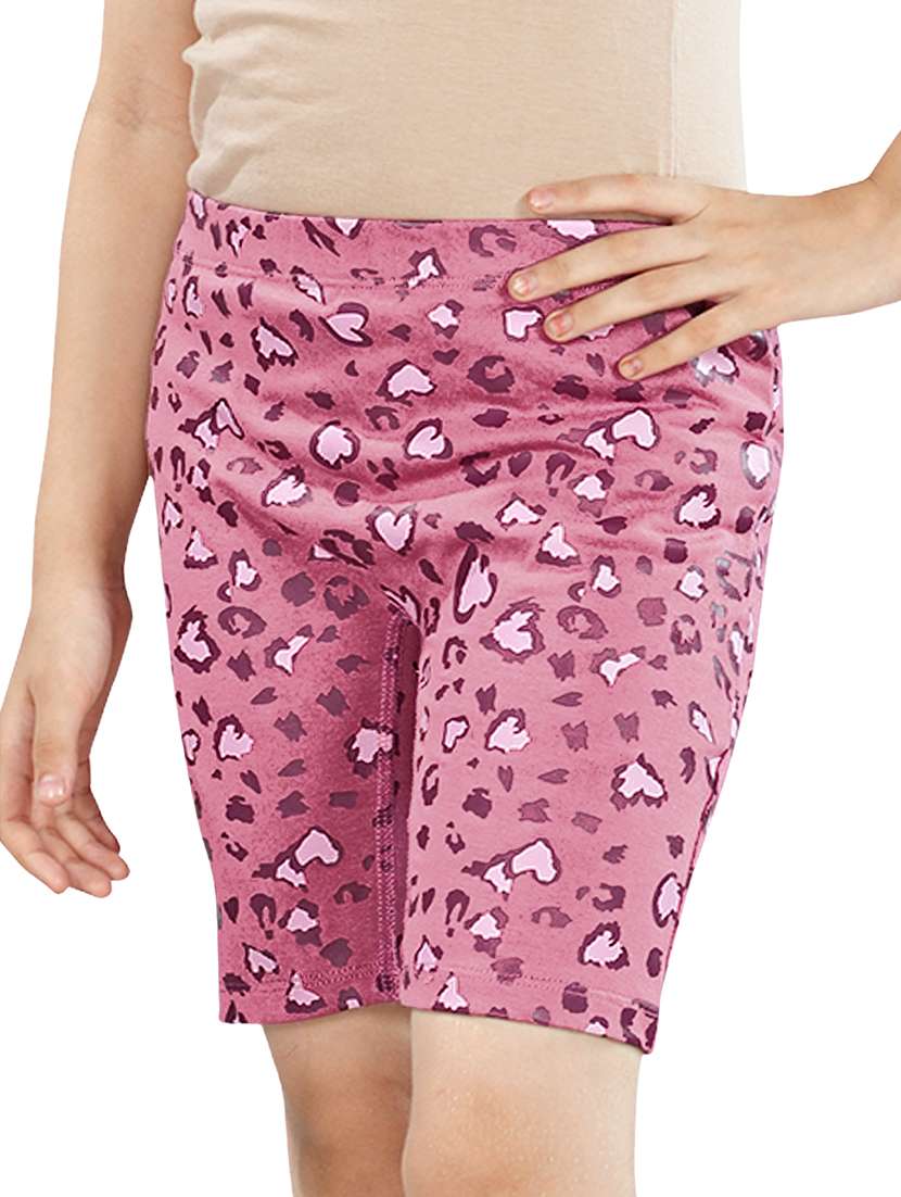 girls pack of 3 printed mid rise three fourth shorts - 22577346 -  Standard Image - 1