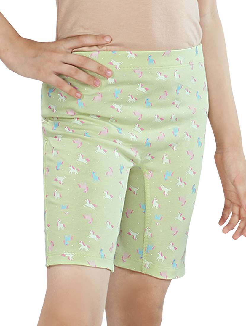 girls pack of 3 printed mid rise three fourth shorts - 22577347 -  Standard Image - 1