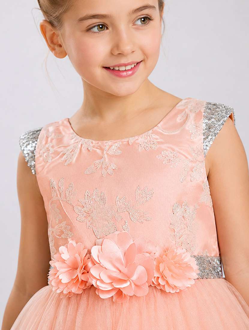 Girls Embellished Detailed Sleeveless High Low Dress - 22577362 -  Standard Image - 1