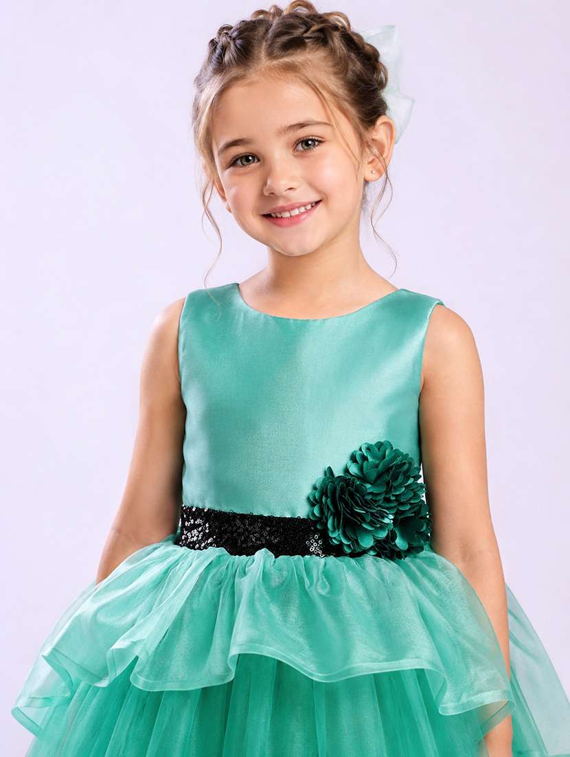 Girls Sequined Sleeveless High Low Dress - 22577366 -  Standard Image - 1