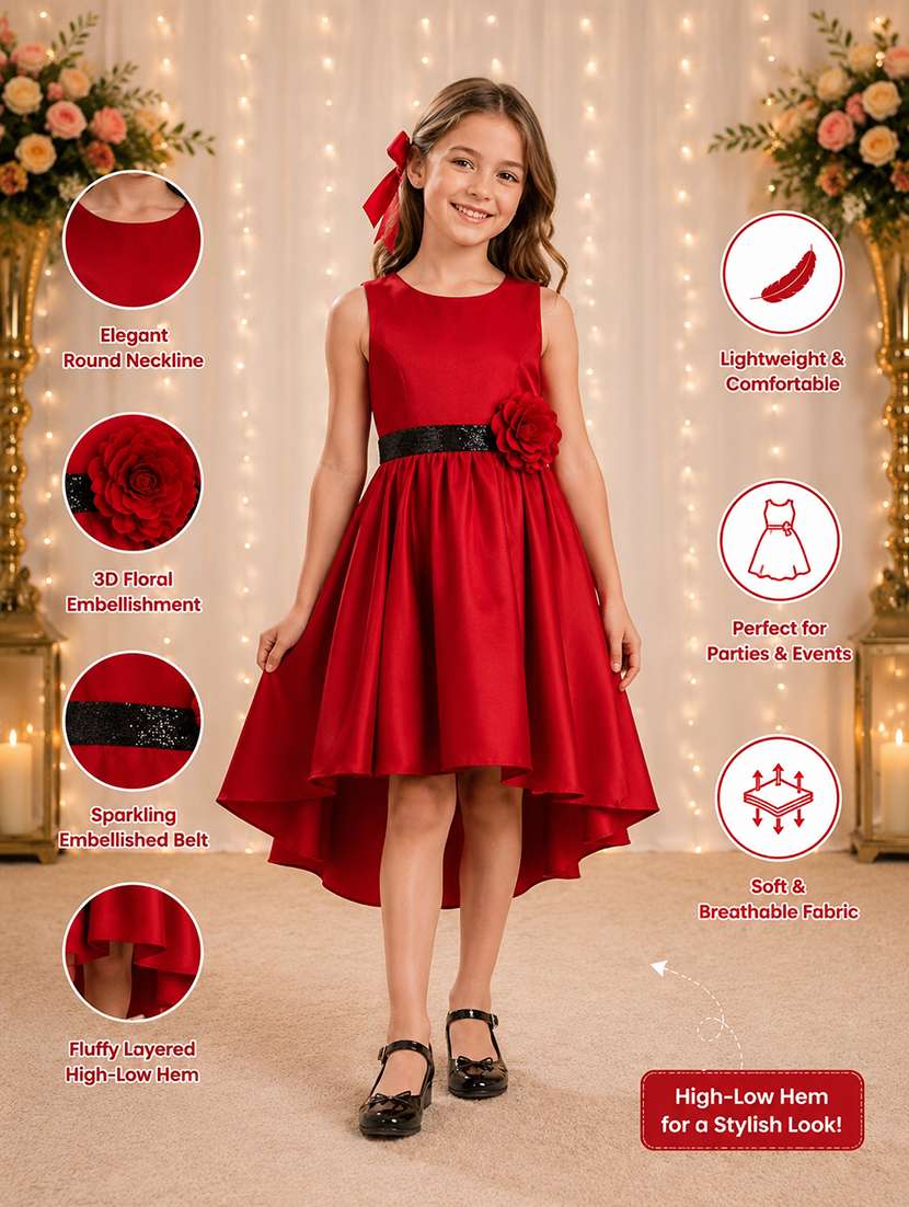 girls sequined sleeveless high low dress - 22577378 -  Standard Image - 4
