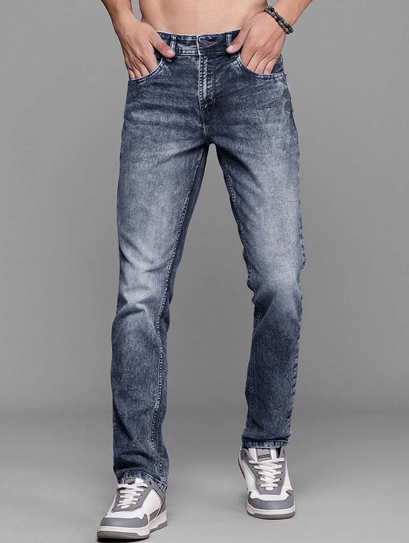 men washed mid rise slim fit jeans - 22577397 -  Standard Image - 1