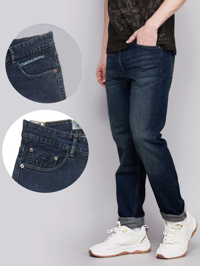 men washed mid rise straight jeans - 22577403 -  Standard Image - 4