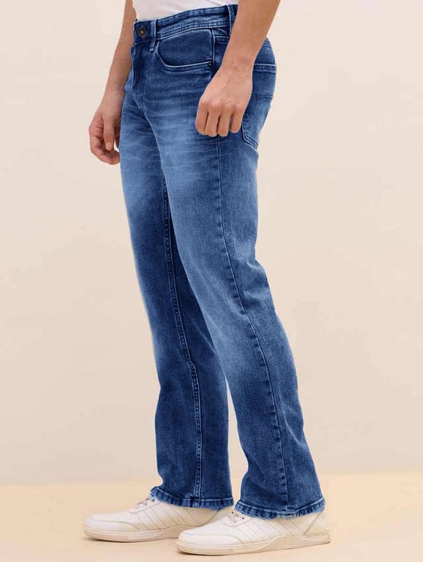 men washed mid rise straight jeans - 22577408 -  Standard Image - 1